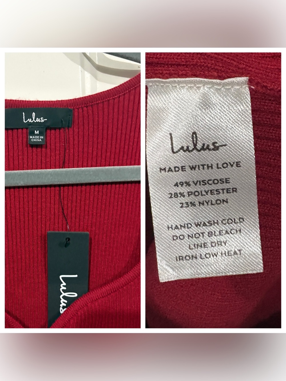 Lulus Darling Red Ribbed Knit Bodycon Midi Sweater Dress M Medium - Picture 6 of 6